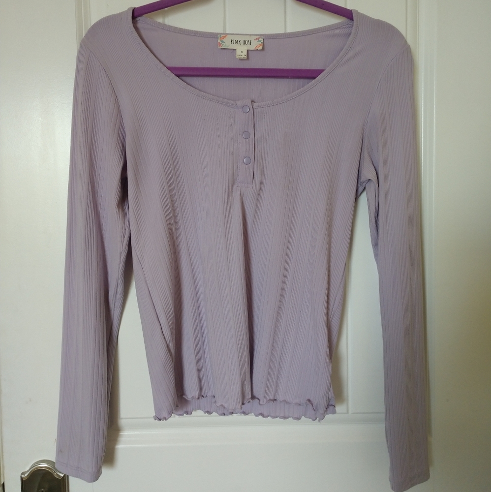 lavender long-sleeve top